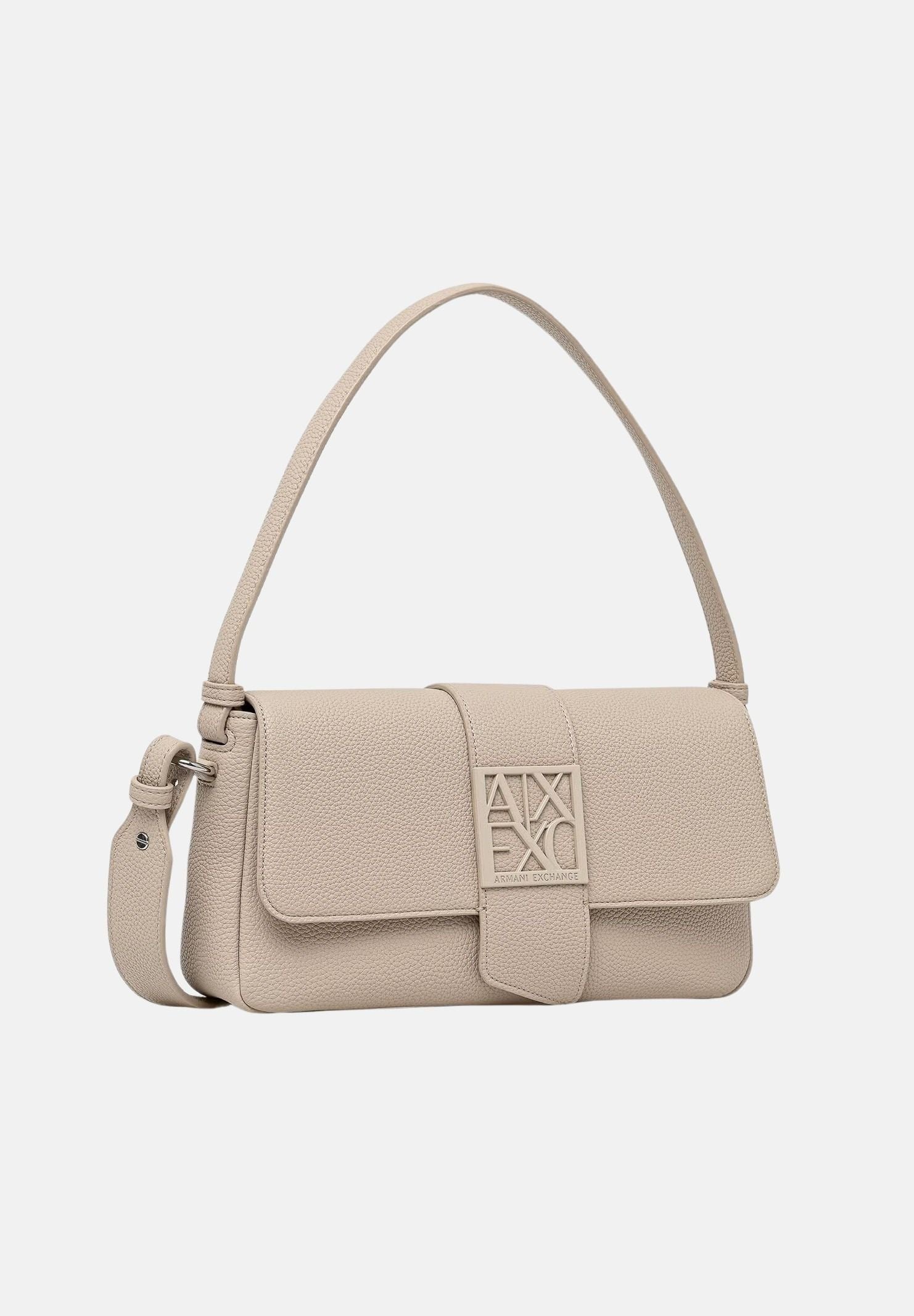 ARMANI EXCHANGE Borsa a spalla beige da donna con tracolla regolabile e fibbia con logo geometrico XW002592AF11902 U6208 ARMANI EXCHANGE 