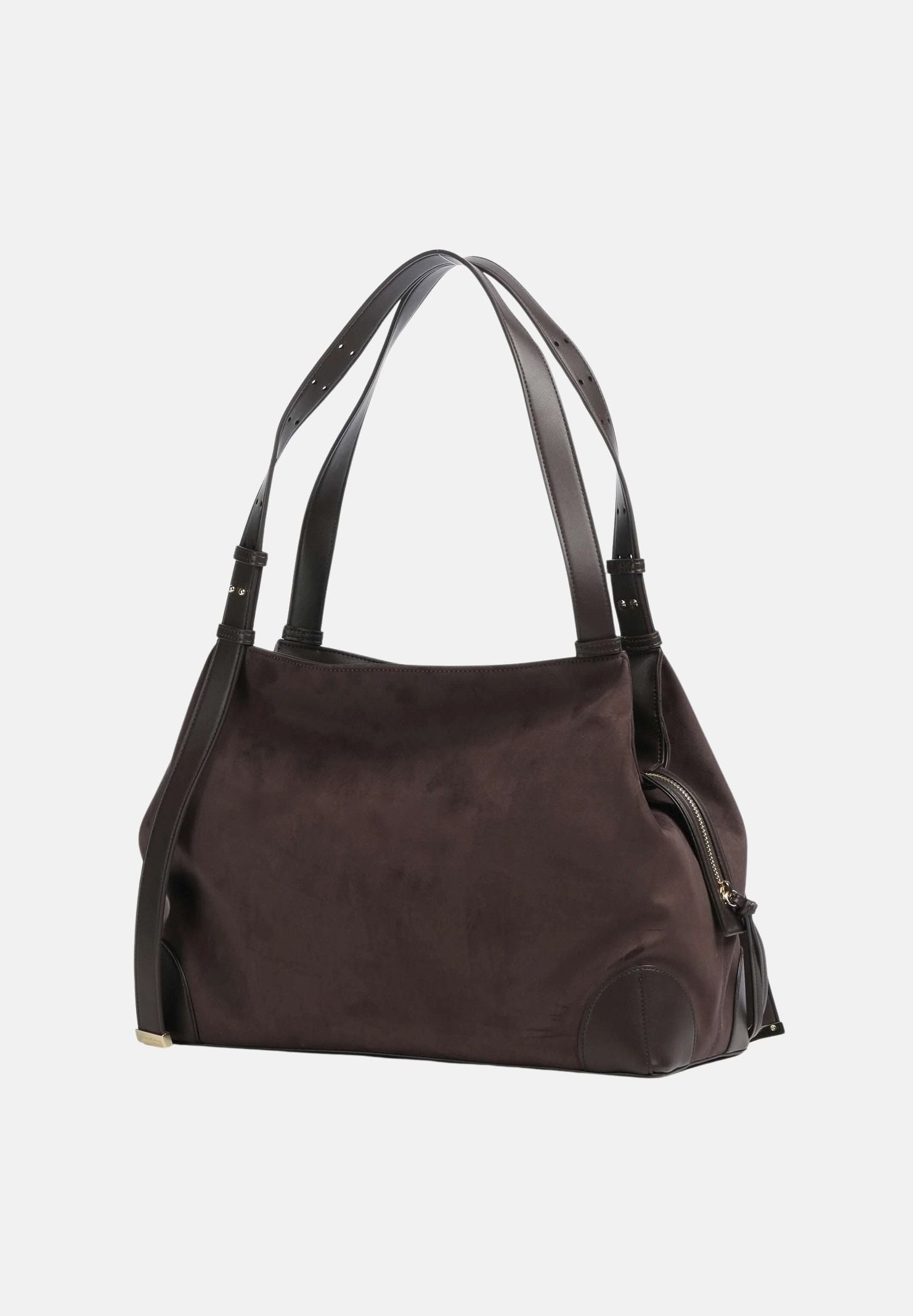 ARMANI EXCHANGE Borsa a spalla HOBO  marrone da donna con manico regolabile, chiusura con zip e dettagli metallici dorati. XW002603AF22666 U6032 ARMANI EXCHANGE 