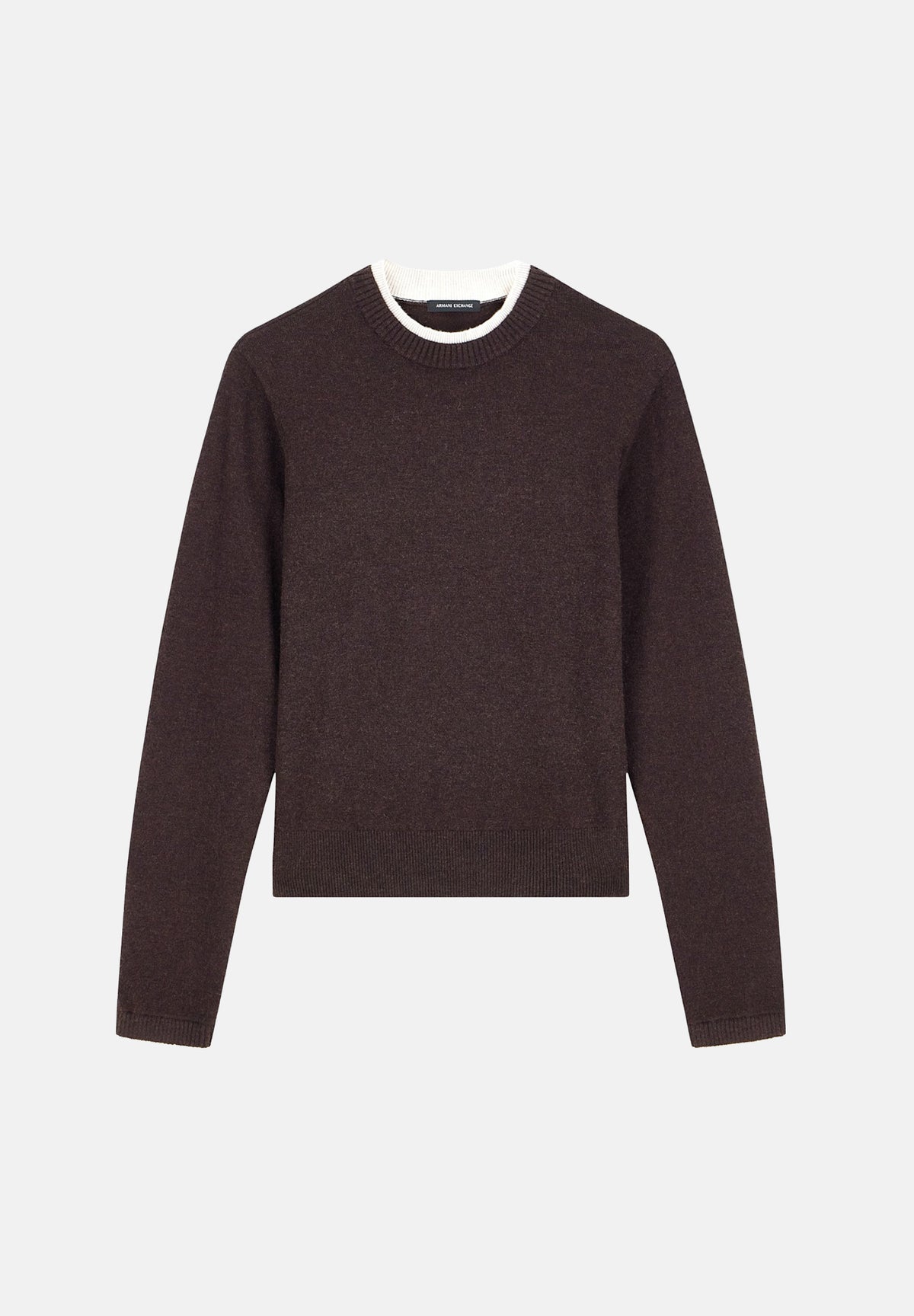 ARMANI EXCHANGE Maglione girocollo ANTAGONIST marrone per donna  bordi a contrasto. XW002632AF25935 U6032 ARMANI EXCHANGE 
