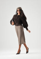 ARMANI EXCHANGE Bomber in maglia effetto bouclé  antagonist-marrone da donna con chiusura frontale con zip XW002649AF25941 U6032 ARMANI EXCHANGE 