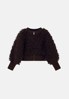 ARMANI EXCHANGE Bomber in maglia effetto bouclé  antagonist-marrone da donna con chiusura frontale con zip XW002649AF25941 U6032 ARMANI EXCHANGE 