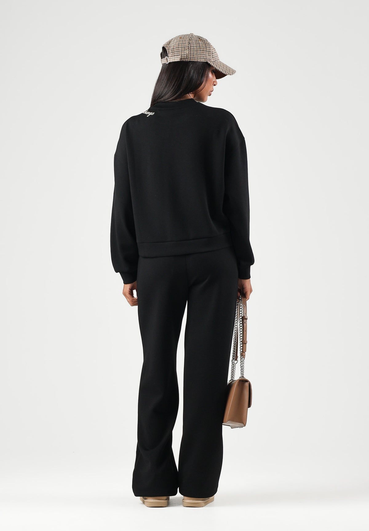 ARMANI EXCHANGE Pantaloni  WIDE LEG neri per donna con vita elasticizzata e linea ampia. XW002854AF16111 UC001 ARMANI EXCHANGE 