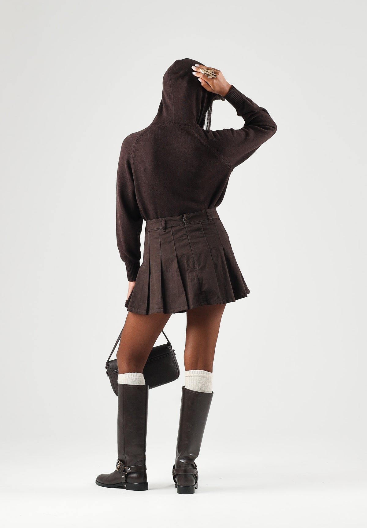 ARMANI EXCHANGE Felpa con cappuccio antagonist-marrone per donna con coulisse e logo circolare sul petto. XW002879AF16552 U6032 ARMANI EXCHANGE 