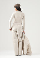 ARMANI EXCHANGE Maglione girocollo repertoire-bianco beige da donna con finitura a costine XW002881AF10352 U1039 ARMANI EXCHANGE 