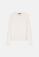 ARMANI EXCHANGE Maglione girocollo repertoire-bianco beige da donna con finitura a costine XW002881AF10352 U1039 ARMANI EXCHANGE 