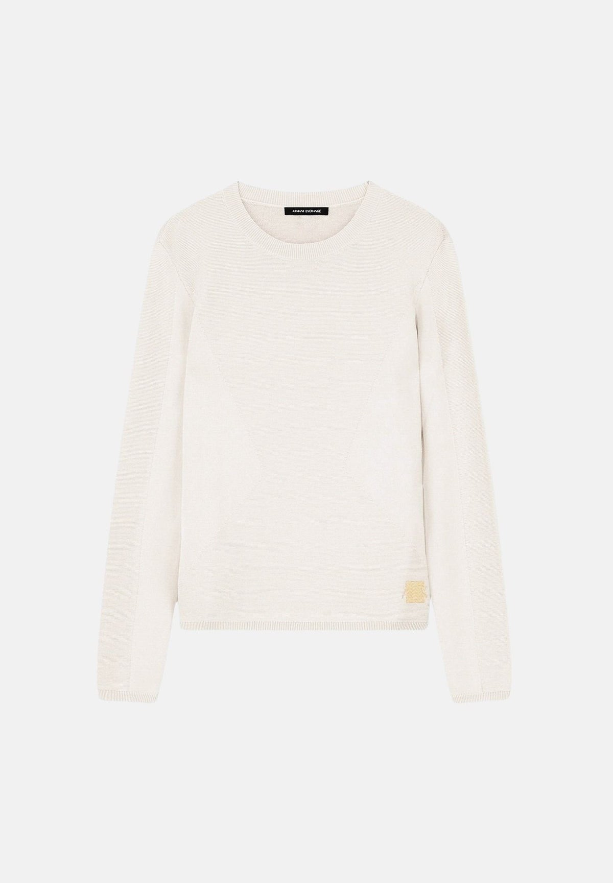 ARMANI EXCHANGE Maglione girocollo repertoire-bianco beige da donna con finitura a costine XW002881AF10352 U1039 ARMANI EXCHANGE 