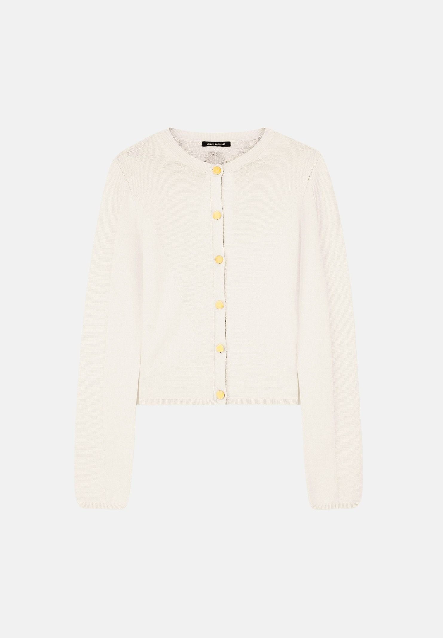 ARMANI EXCHANGE Cardigan corto REPERTOIRE bianco da donna con scollo rotondo e bottoni decorativi. XW002883AF10352 U1039 ARMANI EXCHANGE 