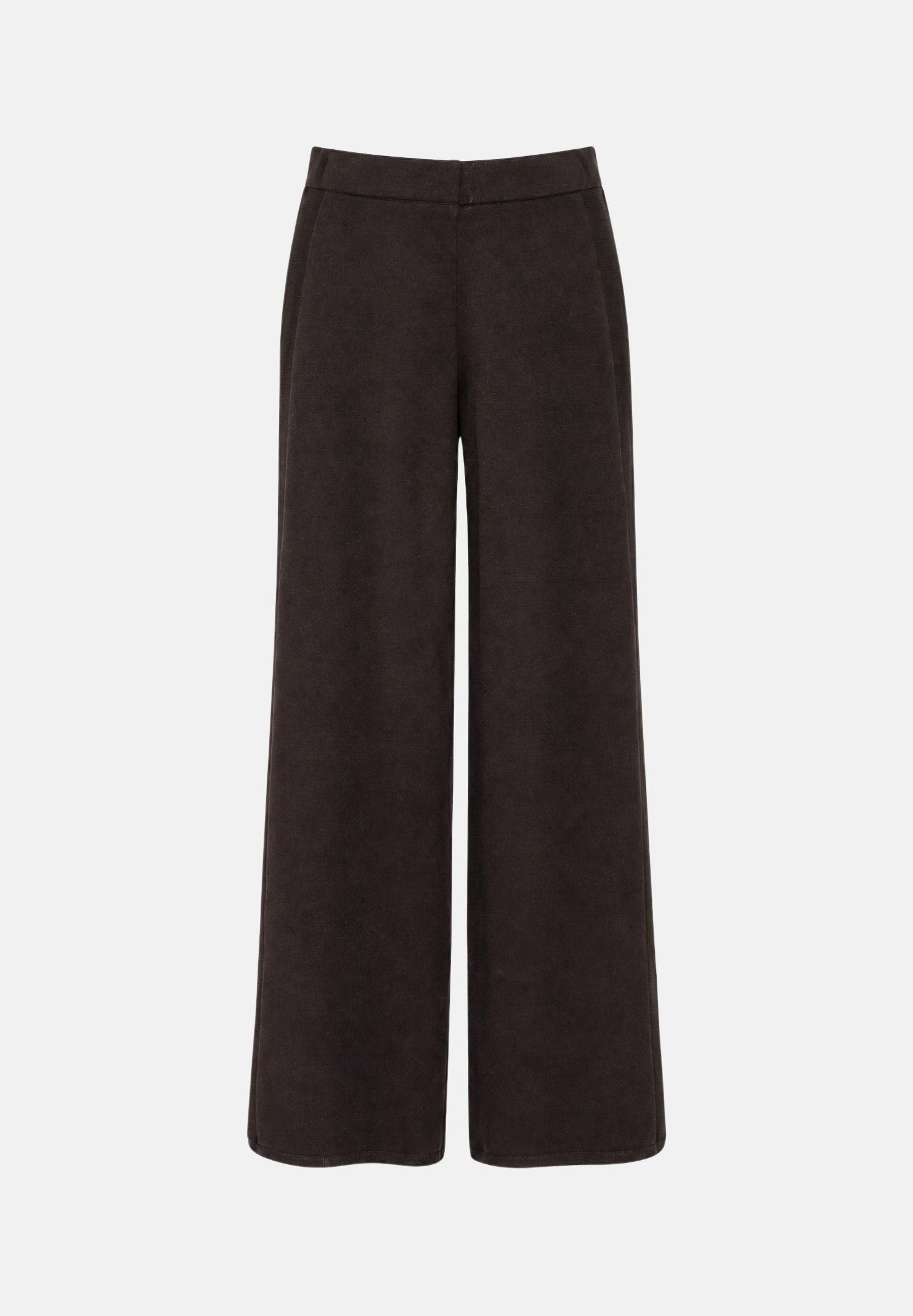 ARMANI EXCHANGE Pantaloni grigio scuro per donna con gamba ampia e placchetta logo in vita. XW002884AF10352 U6032 ARMANI EXCHANGE 