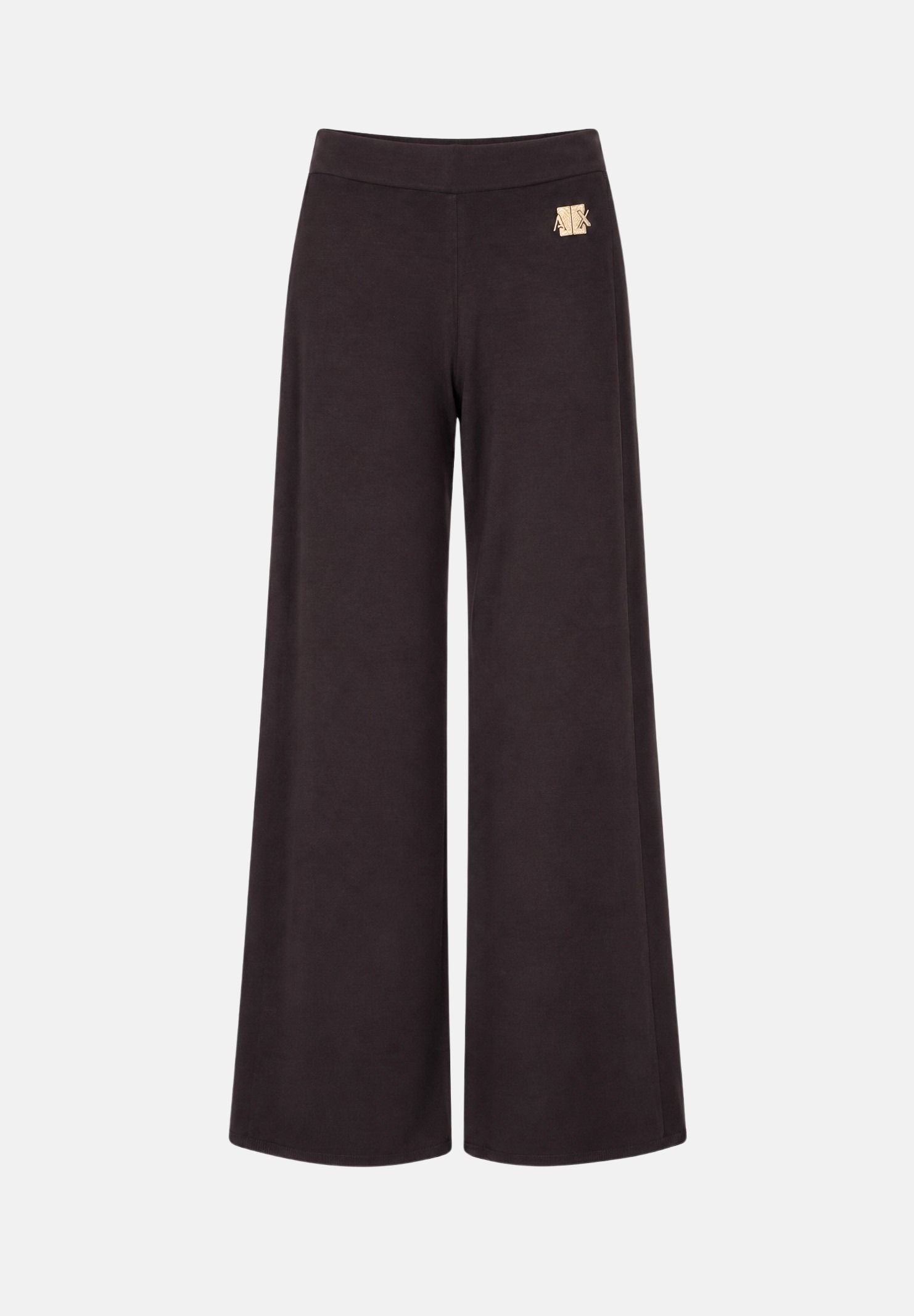 ARMANI EXCHANGE Pantaloni grigio scuro per donna con gamba ampia e placchetta logo in vita. XW002884AF10352 U6032 ARMANI EXCHANGE 