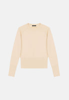 ARMANI EXCHANGE Maglia girocollo beige per donna con filato luminoso e mini logo posteriore XW002897AF26001 M2005 ARMANI EXCHANGE 