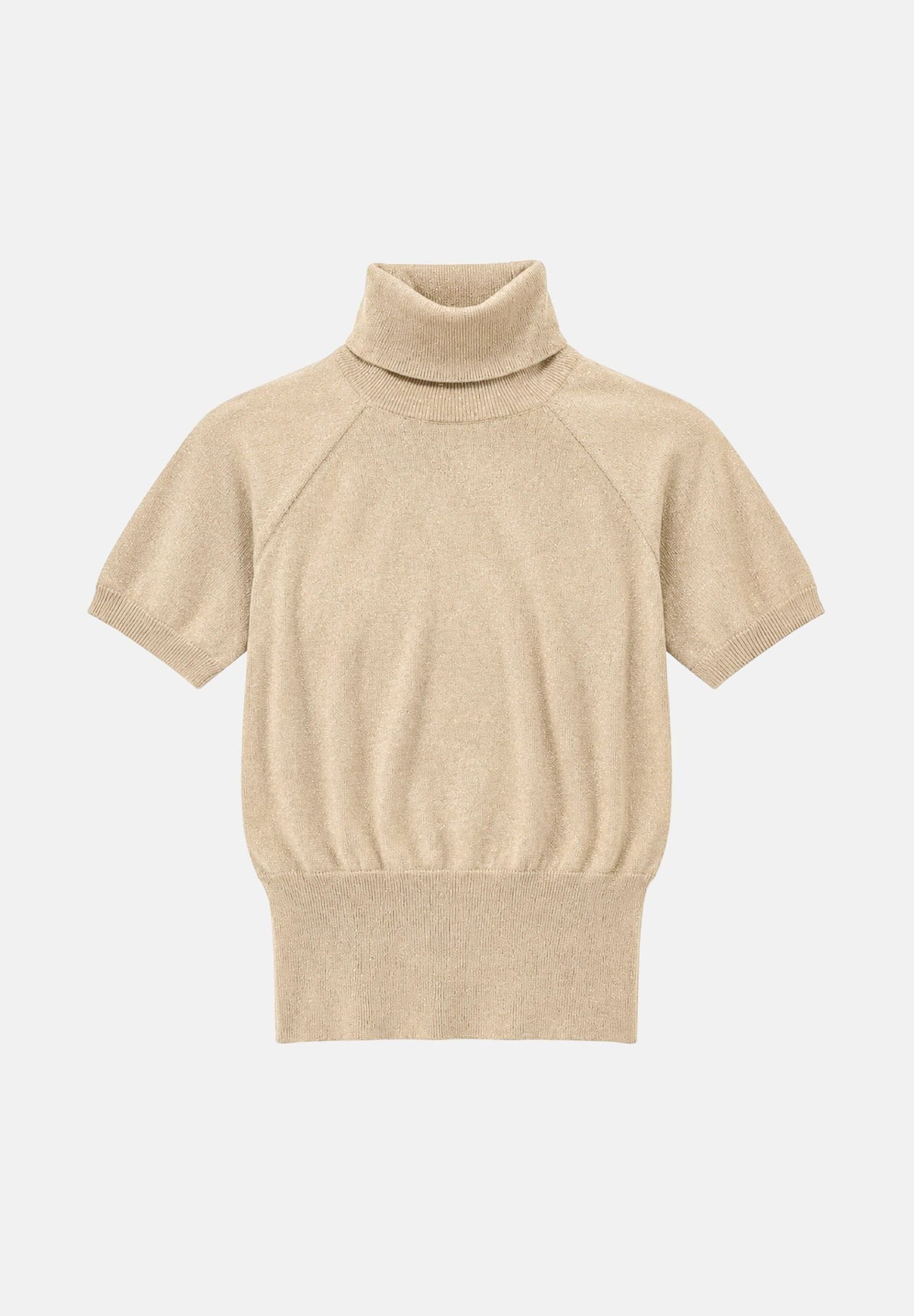 ARMANI EXCHANGE Maglione girocollo beige per donna con filato luminoso e mini logo posteriore XW002897AF26001 M2005 ARMANI EXCHANGE 