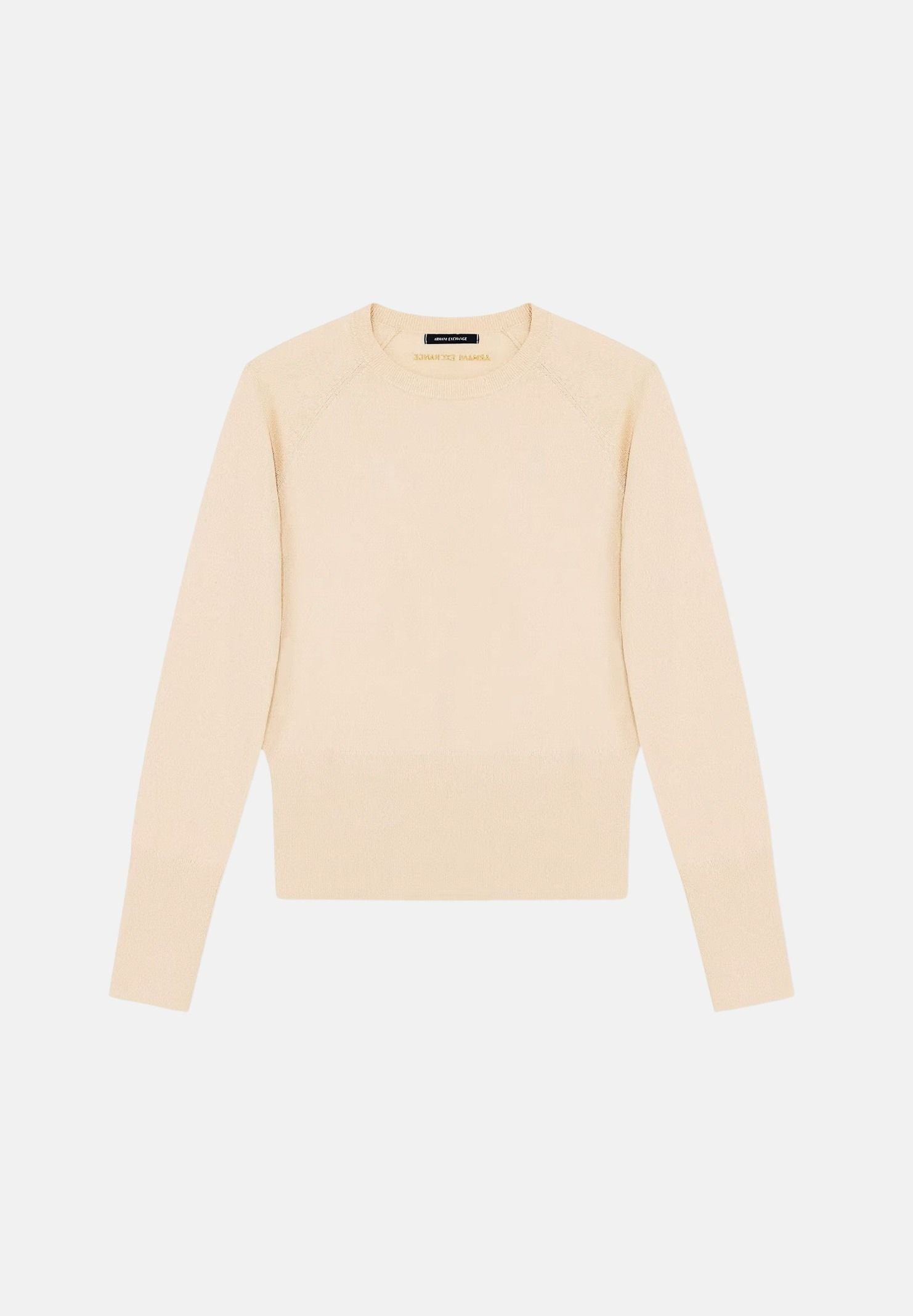 ARMANI EXCHANGE Maglia girocollo beige per donna con filato luminoso e mini logo posteriore XW002897AF26001 M2005 ARMANI EXCHANGE 