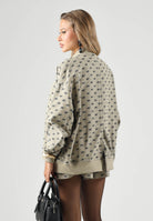 ARMANI EXCHANGE Bomber leggero MONOGRAM atmosph beige per donna con chiusura a bottoni e stampa all-over. XW002904AF26063 F6119 ARMANI EXCHANGE 
