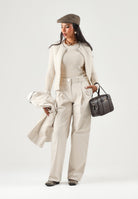 ARMANI EXCHANGE Pantalone elegante bianco-beige da donna con pince in vita e tasche laterali XW002932AF26077 U1039 ARMANI EXCHANGE 
