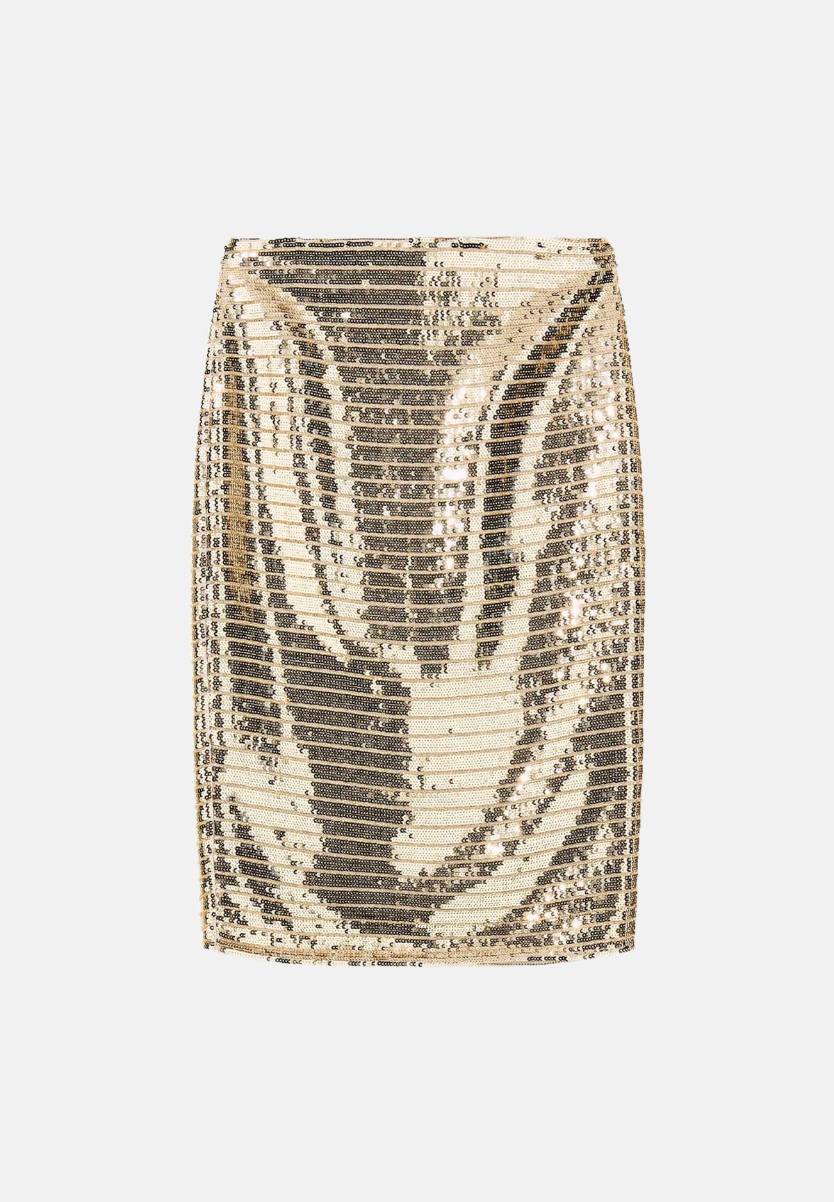 ARMANI EXCHANGE Gonna corta opulent- oro per donna con vita dritta e superficie ricoperta di paillettes. XW002944AF26086 F1053 ARMANI EXCHANGE 