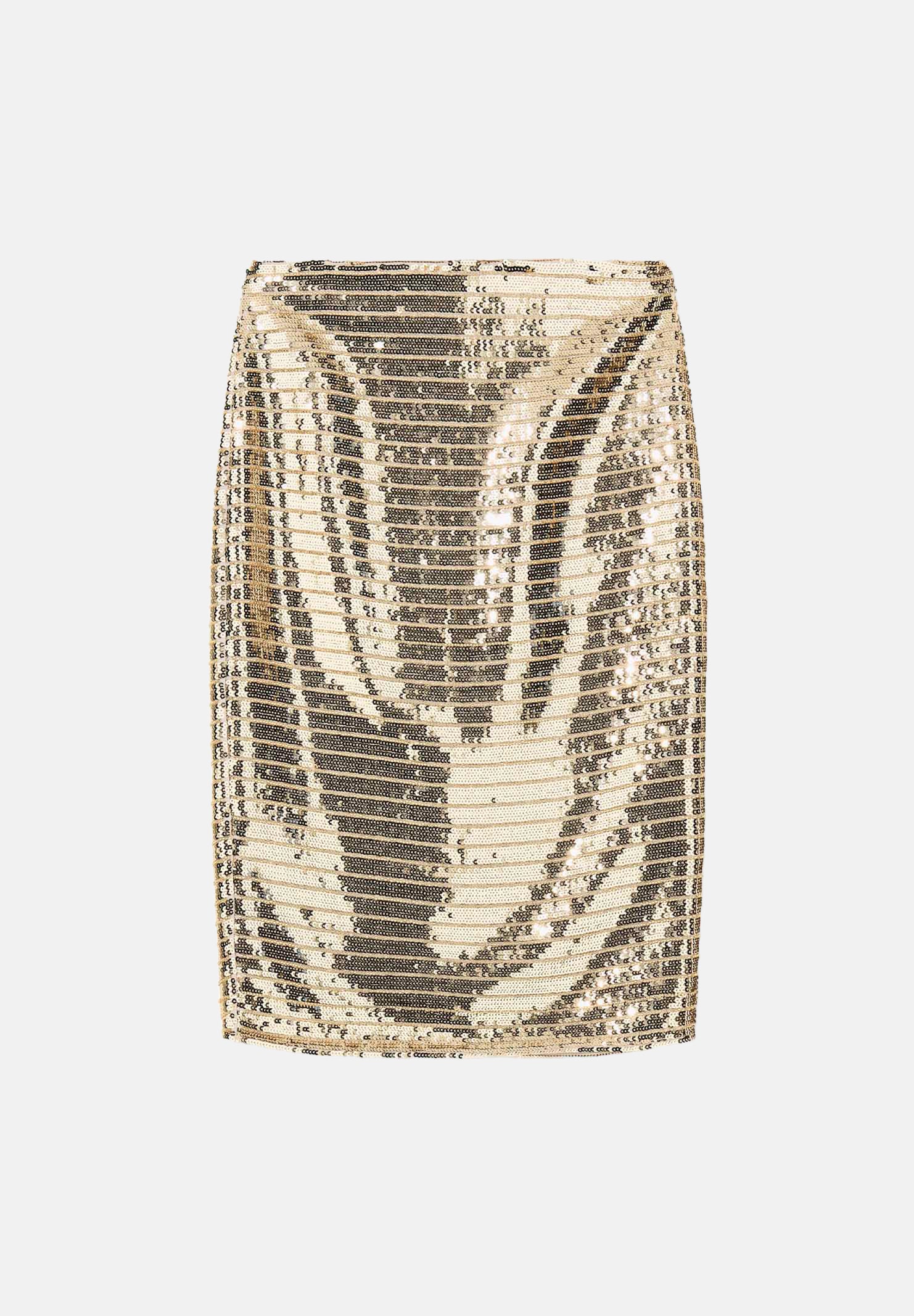 ARMANI EXCHANGE Gonna corta opulent- oro per donna con vita dritta e superficie ricoperta di paillettes. XW002944AF26086 F1053 ARMANI EXCHANGE 