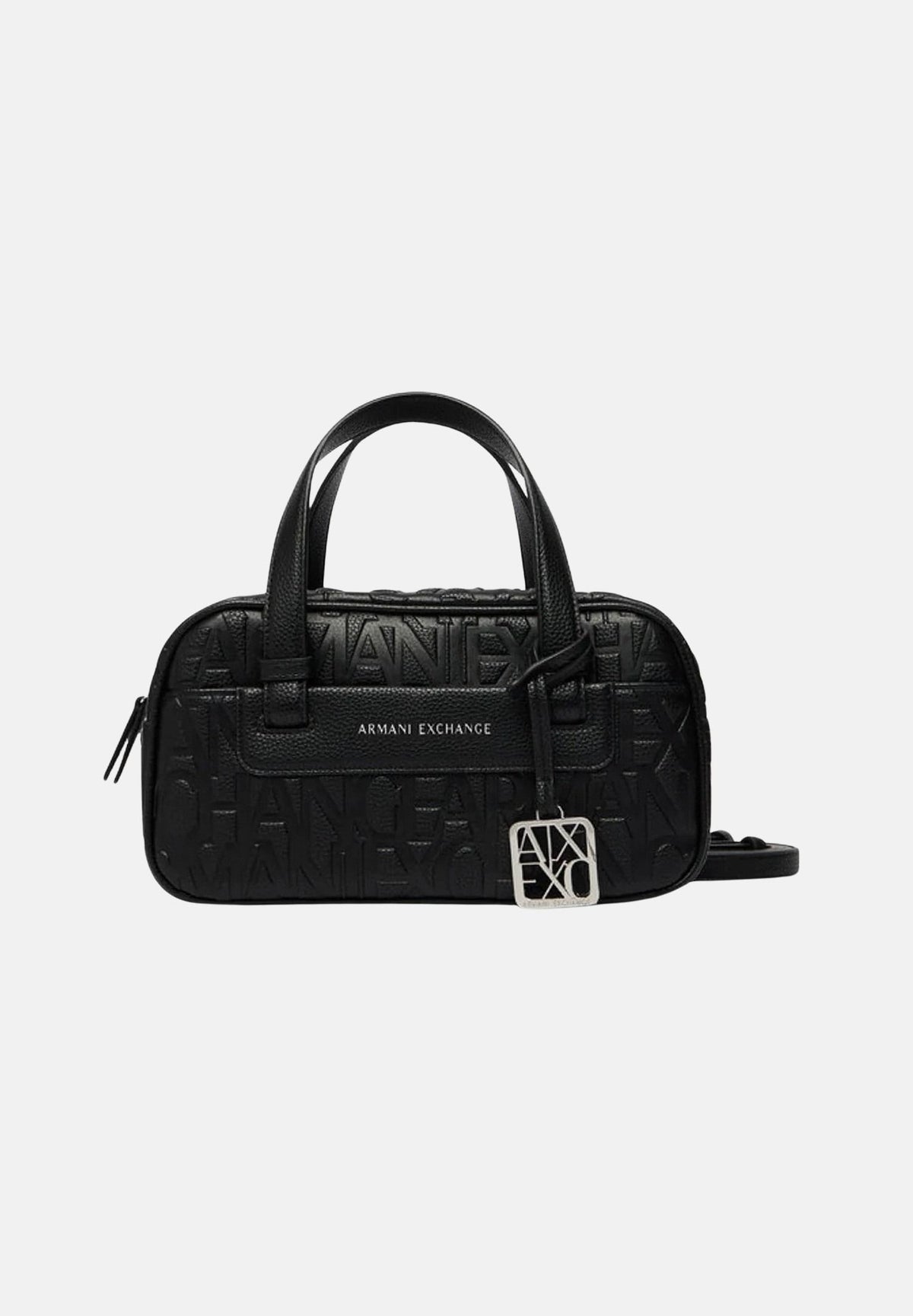 ARMANI EXCHANGE Borsa a mano nera da donna con stampa logo all-over e charm pendente XW002984AF15774 UC001 ARMANI EXCHANGE 