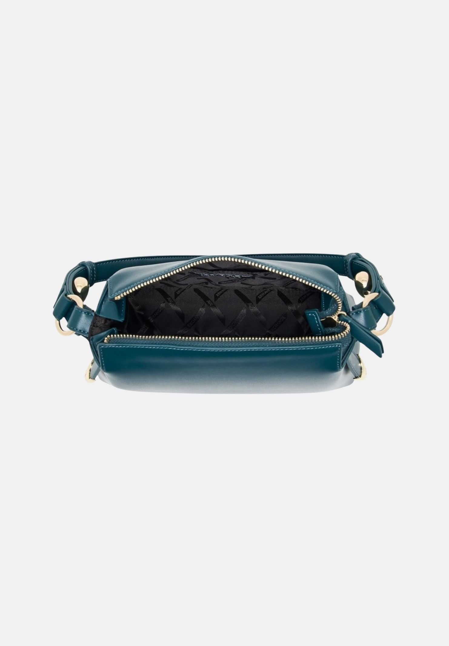 ARMANI EXCHANGE Borsa a spalla verde petrolio da donna con tracolla regolabile e dettagli metallici dorati XW002990AF26452 U7338 ARMANI EXCHANGE 