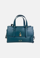 ARMANI EXCHANGE Borsa a mano verde petrolio da donna con chiusura con lucchetto e manici rigidi XW003055AF28605 U7338 ARMANI EXCHANGE 
