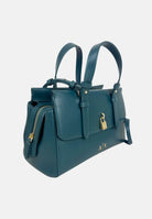 ARMANI EXCHANGE Borsa a mano verde petrolio da donna con chiusura con lucchetto e manici rigidi XW003055AF28605 U7338 ARMANI EXCHANGE 