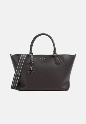 ARMANI EXCHANGE Borsa a mano antagonist grigia da donna con tracolla logata e manici strutturati XW003086AF26569 U6032 ARMANI EXCHANGE 