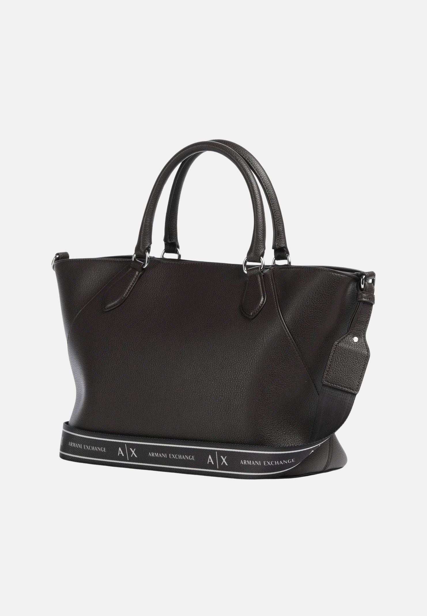 ARMANI EXCHANGE Borsa a mano antagonist grigia da donna con tracolla logata e manici strutturati XW003086AF26569 U6032 ARMANI EXCHANGE 