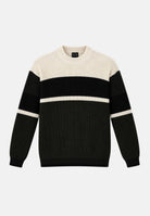 ARMANI EXCHANGE Maglione girocollo COLORBLOCK nero-panna per uomo con motivo a righe orizzontali XM002719AF13776 M8438 ARMANI EXCHANGE 