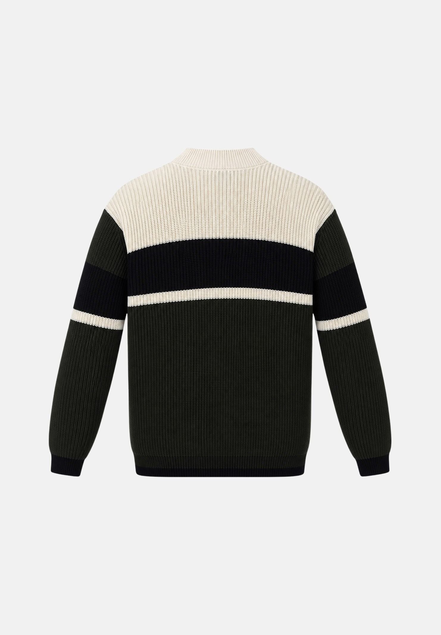 ARMANI EXCHANGE Maglione girocollo COLORBLOCK nero-panna per uomo con motivo a righe orizzontali XM002719AF13776 M8438 ARMANI EXCHANGE 