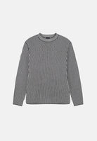ARMANI EXCHANGE Maglione girocollo grigia per uomo con lavorazione a righe e logo sul petto. XM002723AF11965 M8437 ARMANI EXCHANGE 