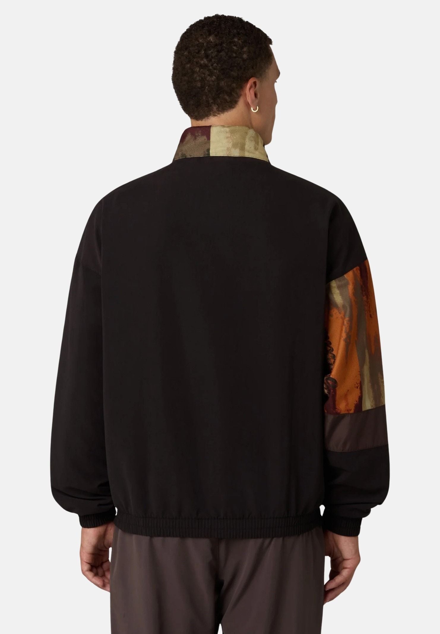 AUSTRALIAN Giacca a vento Rust Track Jacket marrone e nera per uomo con  inserto fantasia geometrica etnica. ARUGC0020 003 AUSTRALIAN 
