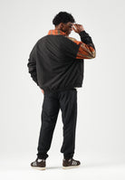 AUSTRALIAN Felpa con zip Rust Track Jacket marrone e nera   per uomo con  inserto fantasia geometrica, realizzata in microfibra ARUGC0020 003 AUSTRALIAN 