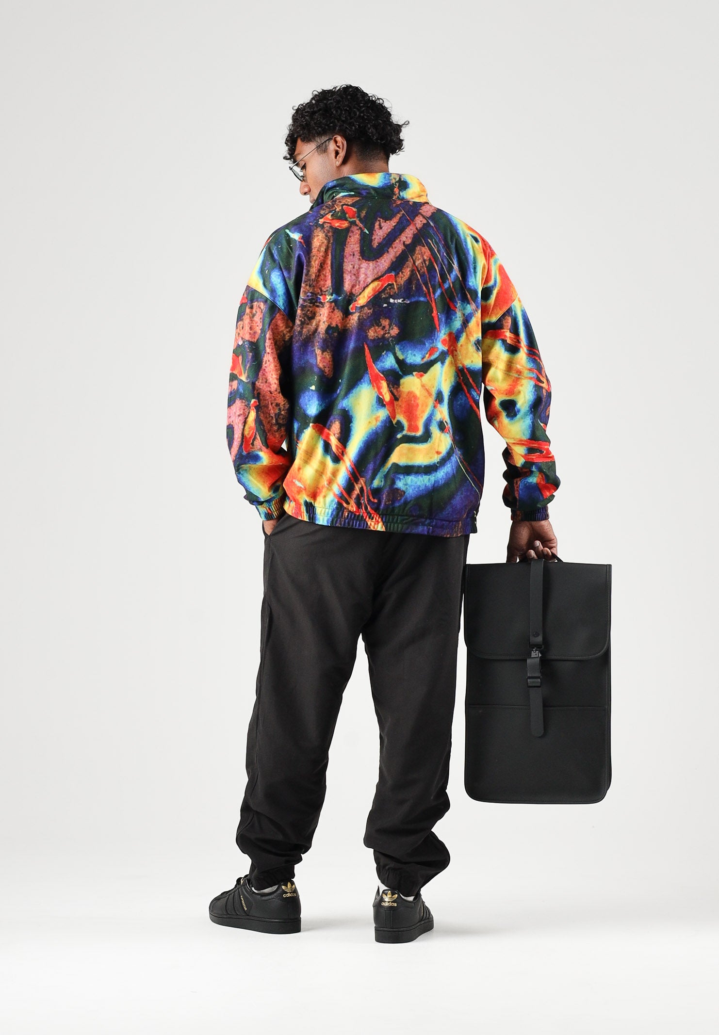 AUSTRALIAN Felpa con zip All Print Sabrinda multicolor-blu  per uomo con stampa grafica astratta, realizzata in microfibra ARUGC0023 842 AUSTRALIAN 