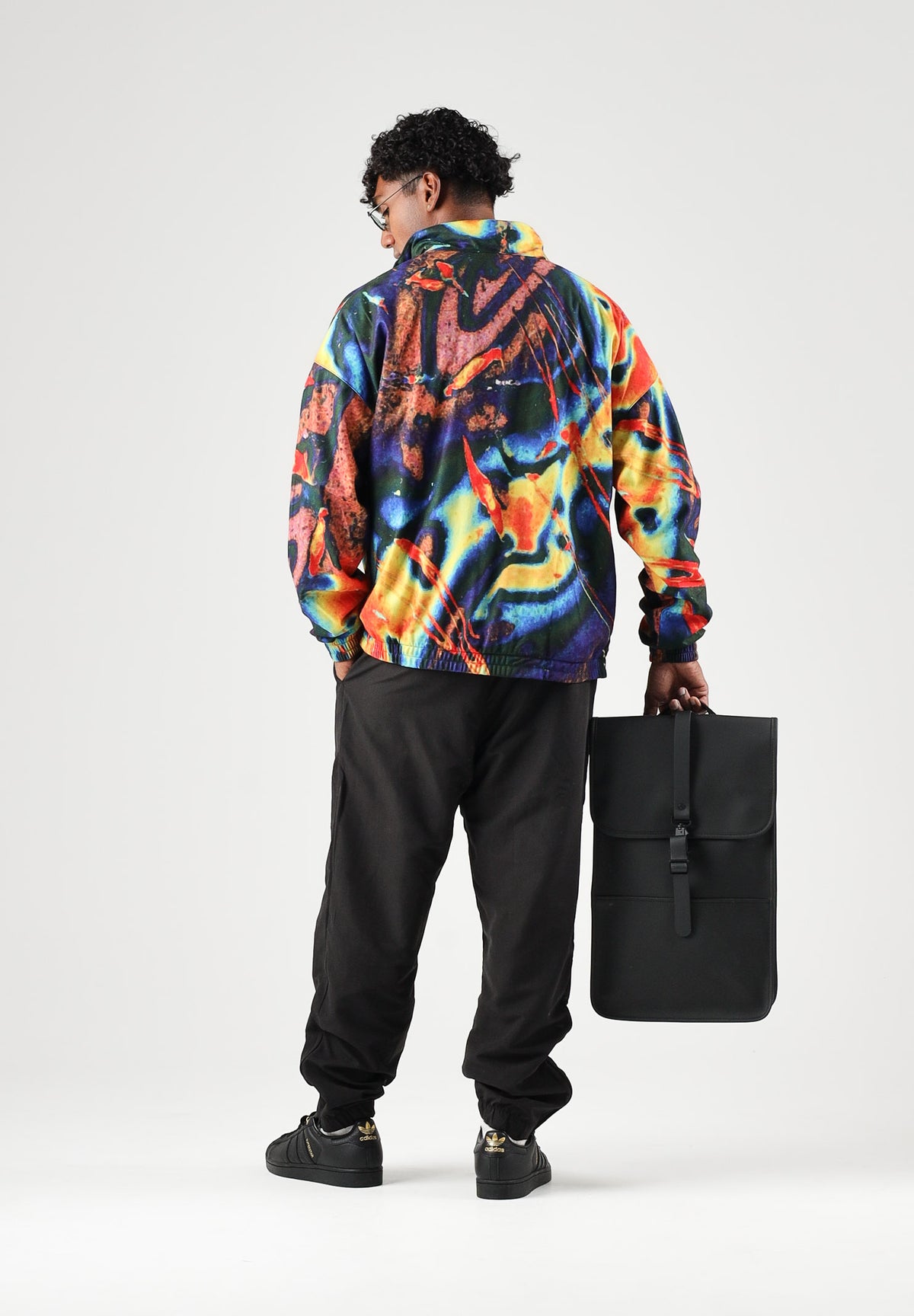 AUSTRALIAN Felpa con zip All Print Sabrinda multicolor-blu  per uomo con stampa grafica astratta, realizzata in microfibra ARUGC0023 842 AUSTRALIAN 