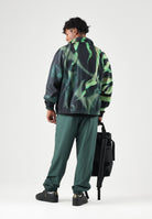 AUSTRALIAN Felpa con zip TRACK JACKET nero-verde da uomo con chiusura a zip intera, realizzata in microfibra ARUGC0046 003 AUSTRALIAN 