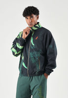 AUSTRALIAN Felpa con zip TRACK JACKET nero-verde da uomo con chiusura a zip intera, realizzata in microfibra ARUGC0046 003 AUSTRALIAN 