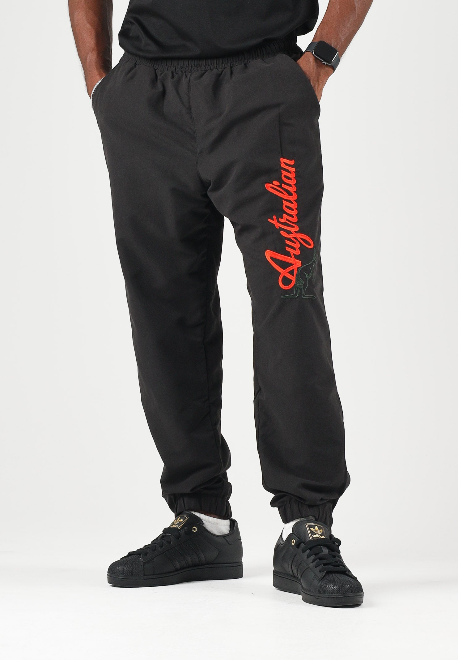 AUSTRALIAN Pantaloni sportivi TRACK PANT neri da uomo con elastico in vita realizzata in microfibra ARUPA0017 003H AUSTRALIAN 