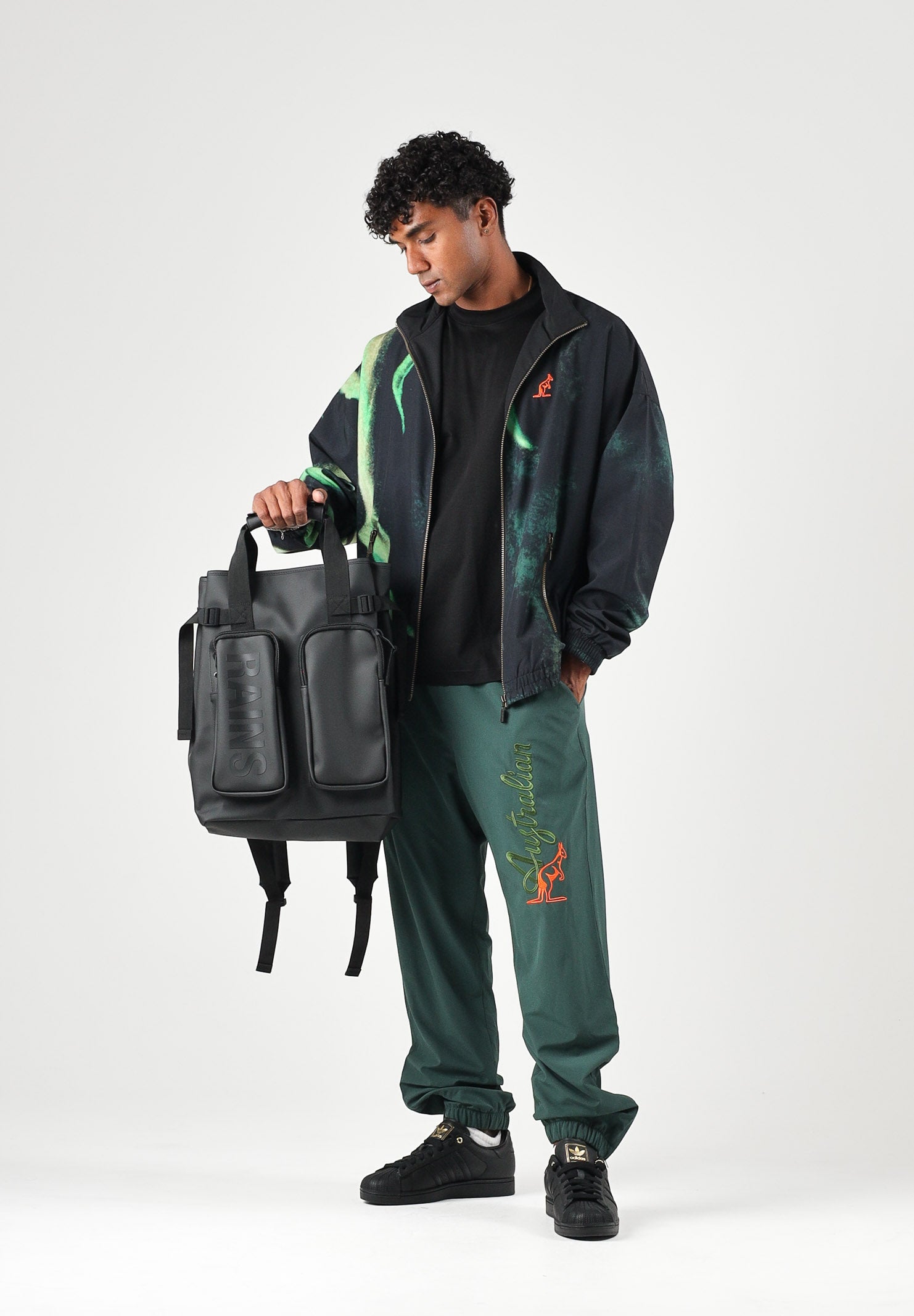 AUSTRALIAN Pantaloni sportivi TRACK PANT Kombu-verde da uomo con elastico in vita,  realizzata in microfibra ARUPA0030 918 AUSTRALIAN 