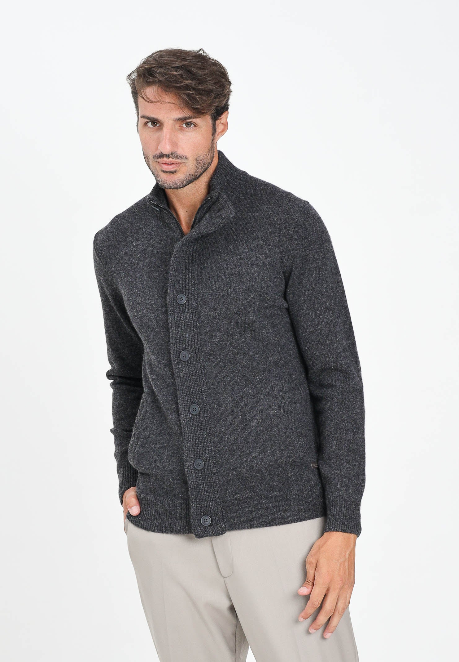 BARBOUR Cardigan Patch grigio da uomo 252MMKN0731 CH51 BARBOUR 