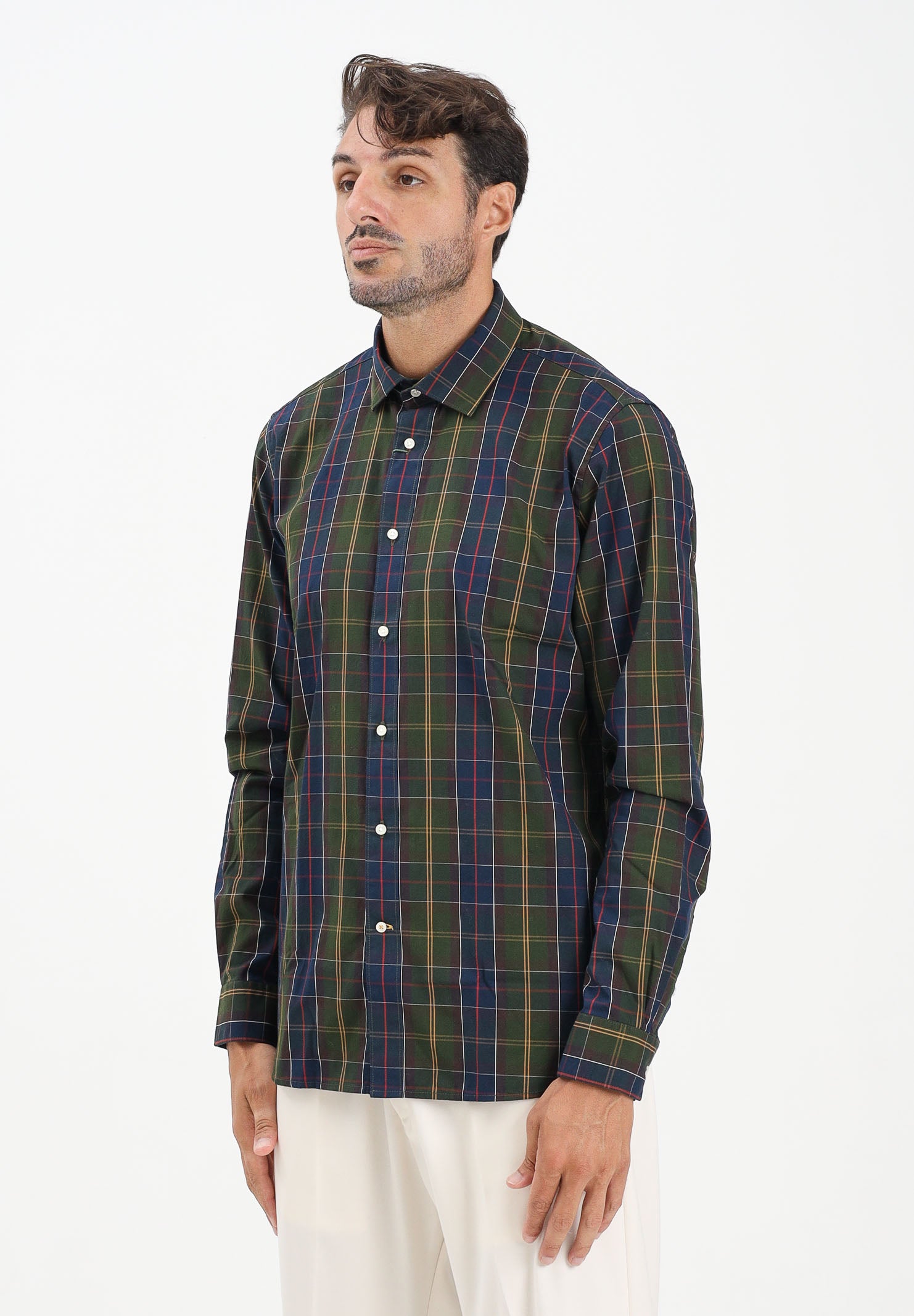 BARBOUR Camicia a manica lunga Kenton tartan da uomo 252MMSH5689 TN11 BARBOUR 