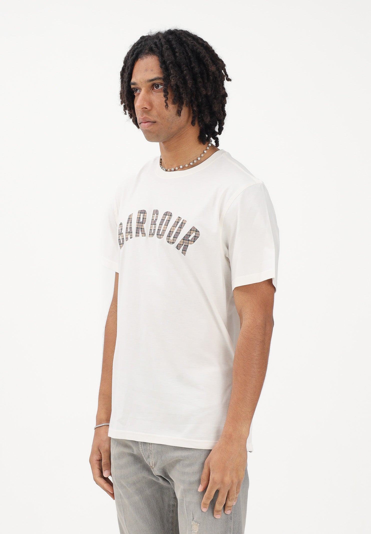 BARBOUR T-shirt a manica corta Berwick panna da uomo 261-MTS1562 WH32 BARBOUR 