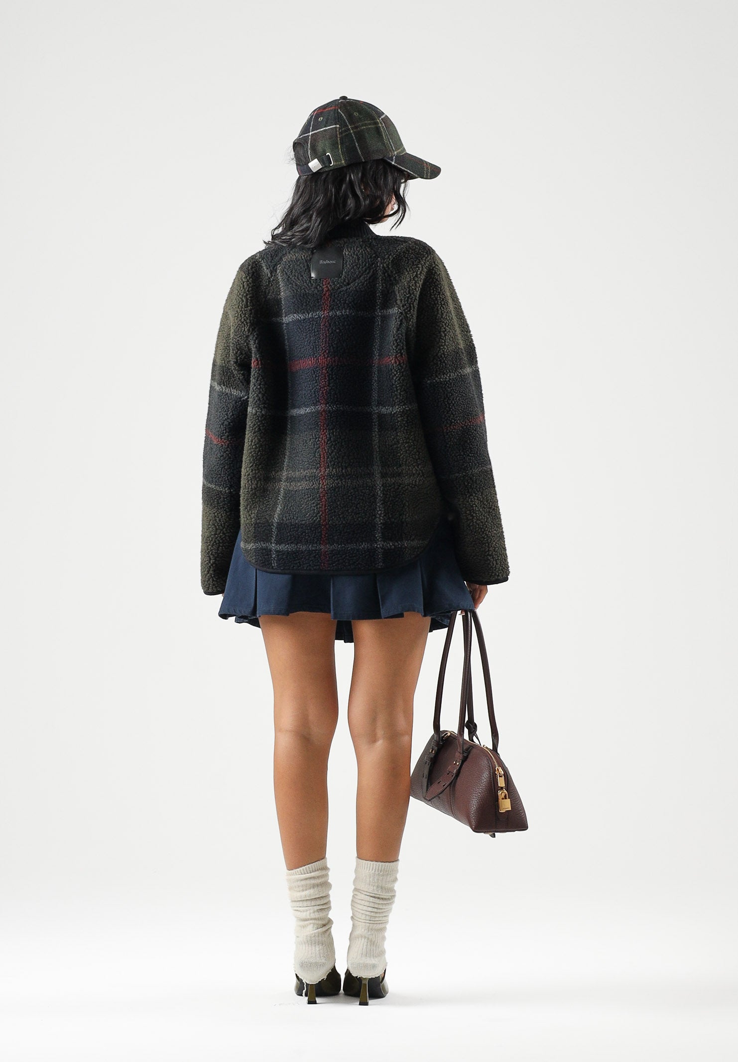 BARBOUR Giacca-bomber  SHADOW TARTAN verde da donna con motivo tartan e chiusura con zip integrale 262MLFL0090 TN43 BARBOUR 