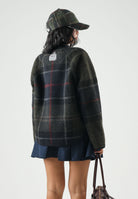 BARBOUR Giacca-bomber  SHADOW TARTAN verde da donna con motivo tartan e chiusura con zip integrale 262MLFL0090 TN43 BARBOUR 