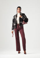 BARBOUR Cardigan SPEY WOOL JACKET marrone e grigio per donna con fantasia tartan e collo ampio avvolgente 262MLKN1797 MI11 BARBOUR 