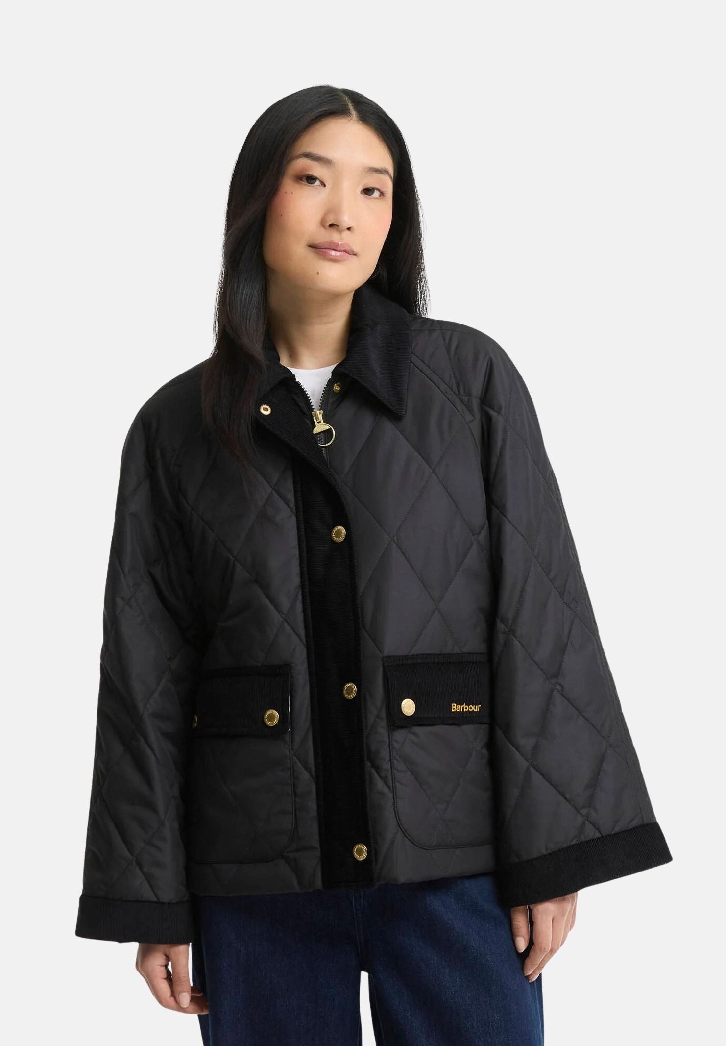 BARBOUR Giubbotto black-ancient nero da donna con trapuntatura a rombi 262MLQU1933 BK11 BARBOUR 