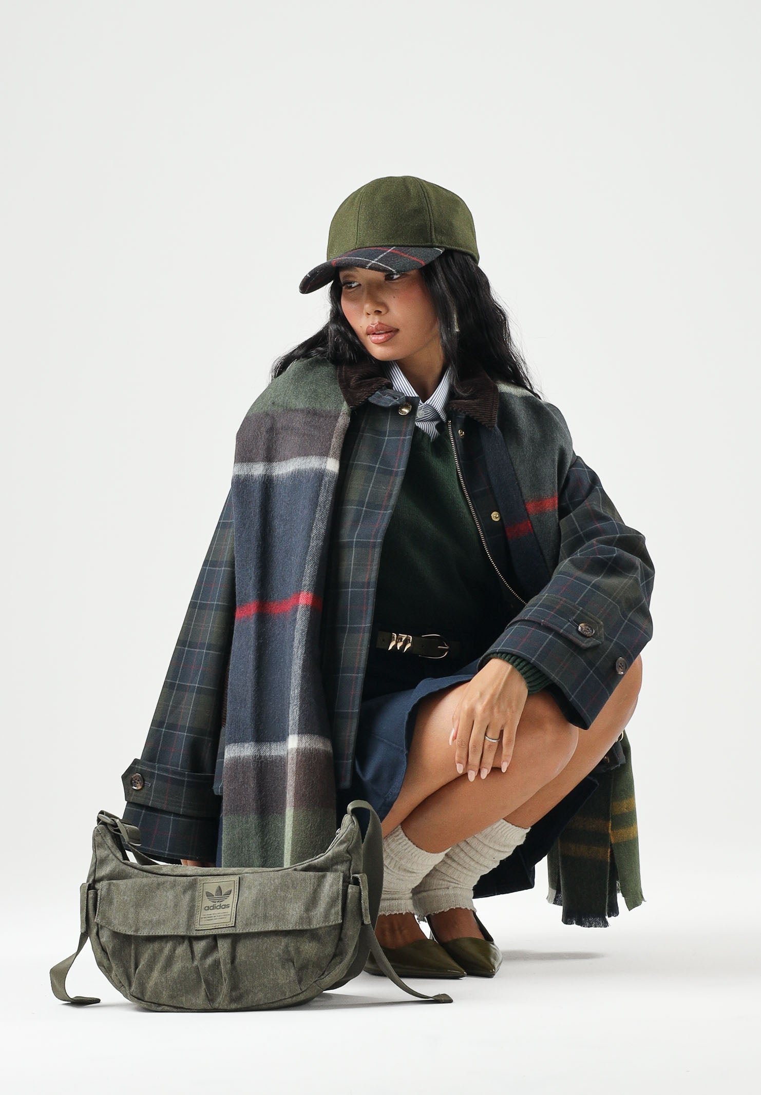 BARBOUR Giacca a vento SANDRA grigio e blu per donna con colletto in velluto a coste 262MLSP0350 NY92 BARBOUR 