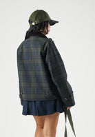 BARBOUR Giacca a vento SANDRA grigio e blu per donna con colletto in velluto a coste 262MLSP0350 NY92 BARBOUR 