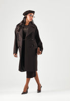 BARBOUR Cappotto lungo rustic - shadow marrone da donna con collo a risvolto doppiopetto e tasche frontali strutturate. 262MLWO0262 BR71 BARBOUR 