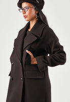 BARBOUR Cappotto rustic - shadow marrone da donna con collo a risvolto doppiopetto e tasche frontali strutturate. 262MLWO0262 BR71 BARBOUR 