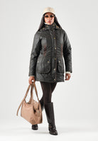 BARBOUR Giubbotto BEADNELL WAX JACKET olive-classic verde per donna con colletto in ecopelliccia 262MLWX0534 OL71 BARBOUR 
