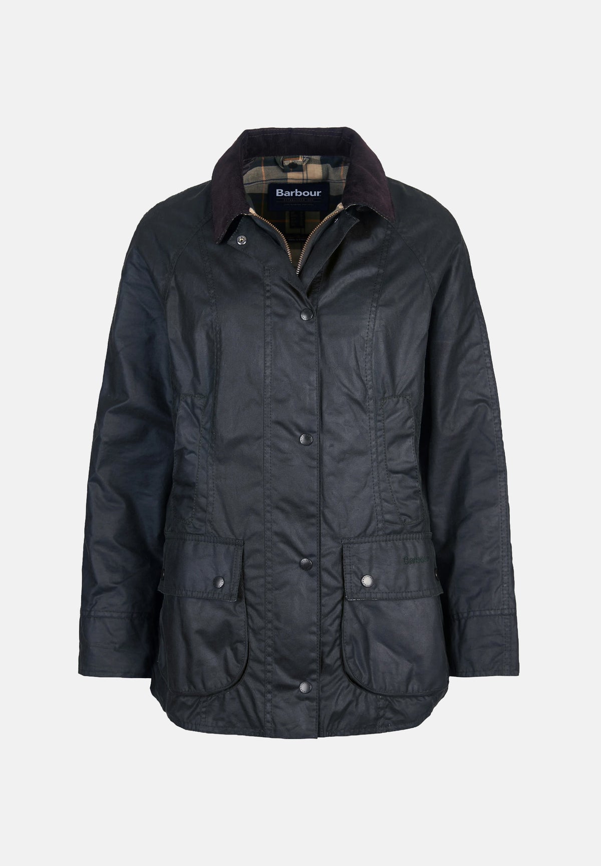 BARBOUR Giubbotto BEADNELL WAX JACKET sage-nero per donna con colletto in velluto a coste 262MLWX0667 SG91 BARBOUR 